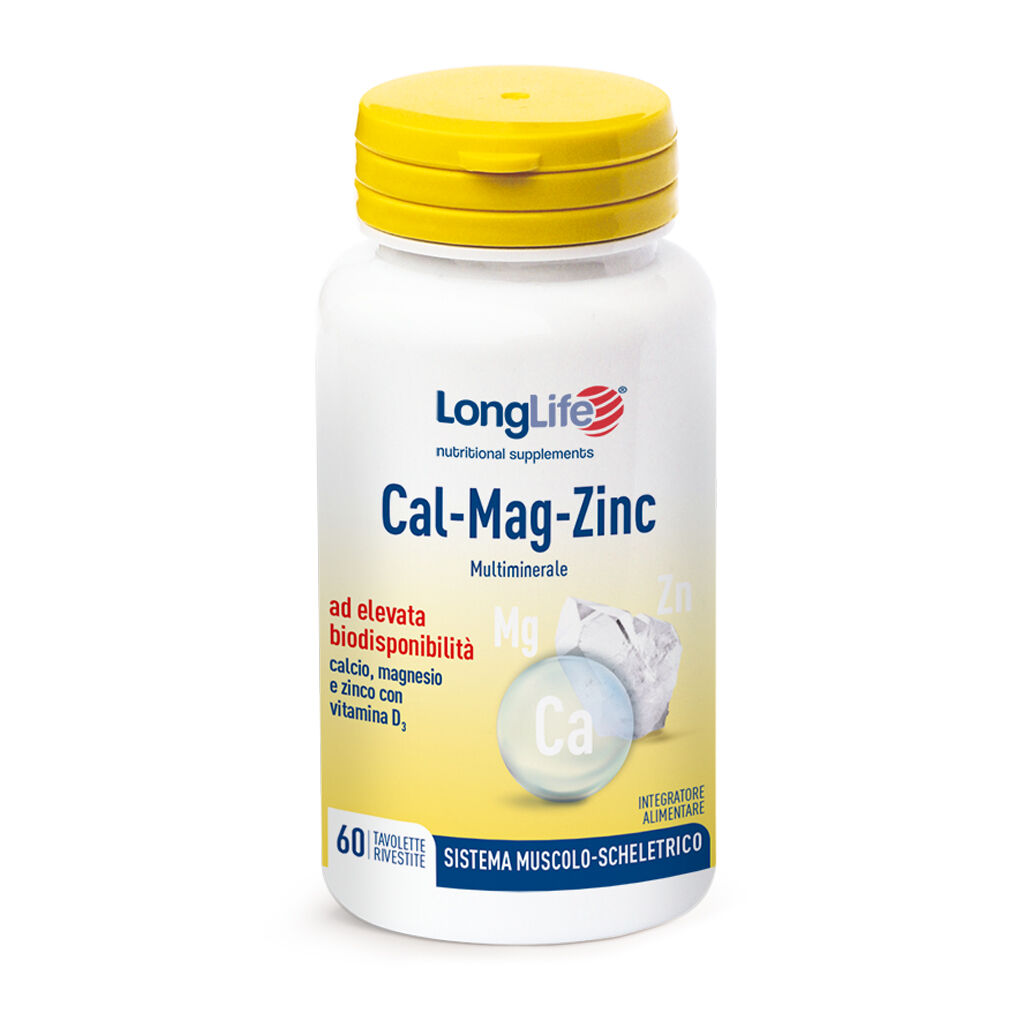 Longlife Cal-Mag-Zinc, Calcio, Magnesio, Zinco Con Vitamina D3